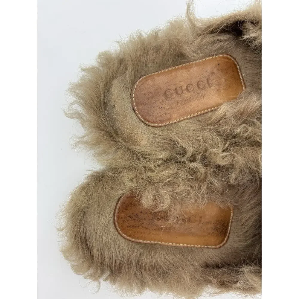 Gucci Princetown Loafer Black Leather Rose Embroidered Horsebit Size 38 / 8 Fur - Picture 12 of 16